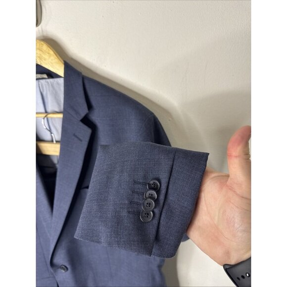 Banana Republic Slim Fit 2 Piece Suit 46R Jacket 38x31 Pants Blue - Picture 2 of 9